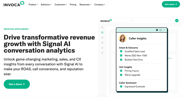 Signal AI conversation analytics by Invoca